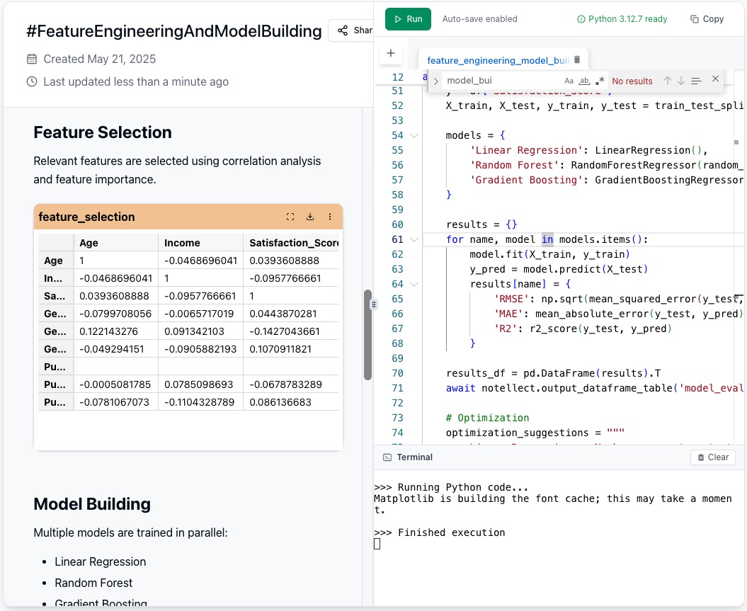 Model optimization interface